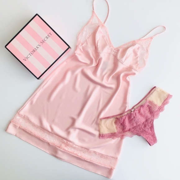 Victoria's Secret Other - Victoria’s Secret pink slip lingerie set - SMALL
